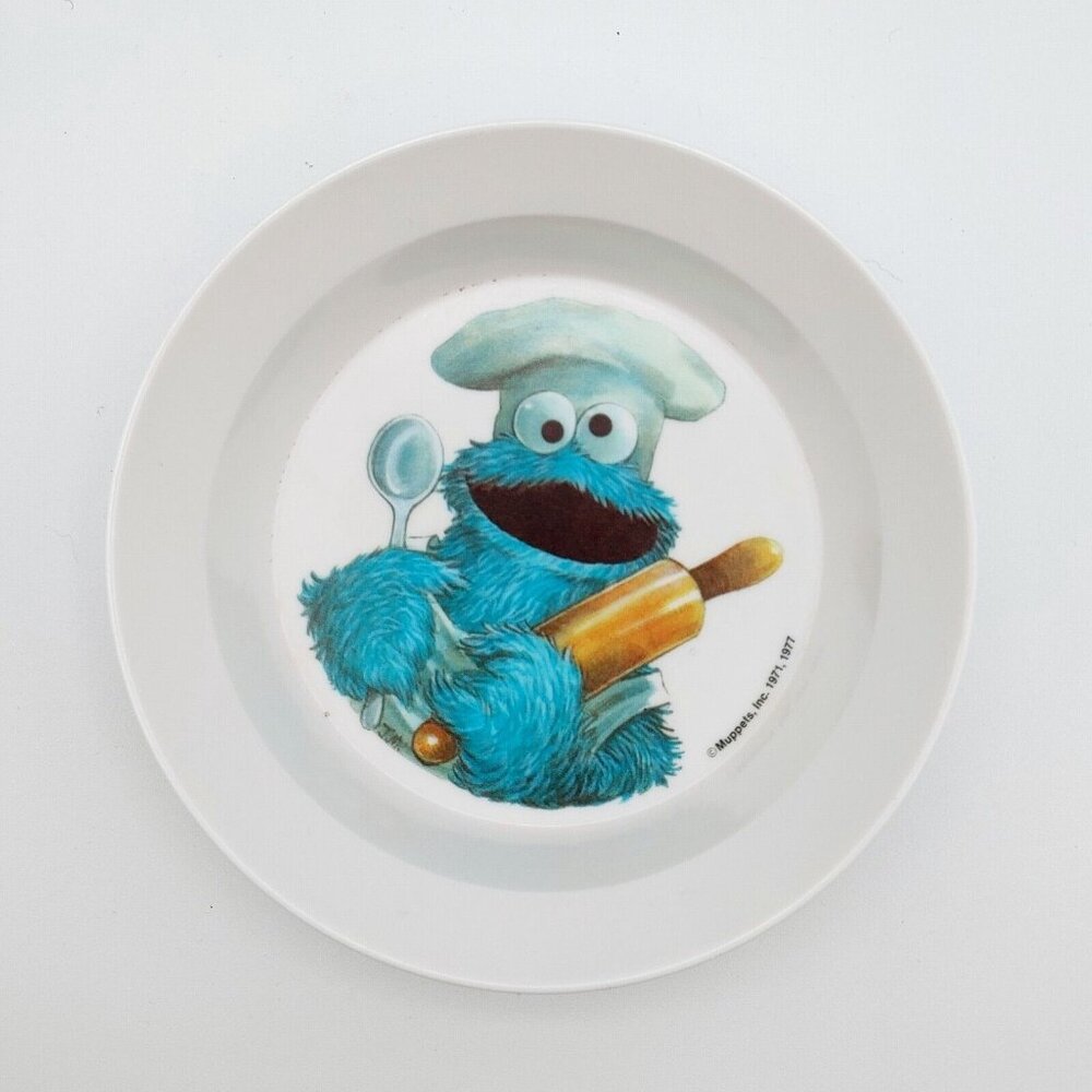 Vintage Natural Home Products Melamine Plastic 1977 Muppets Cookie Monster Bowl